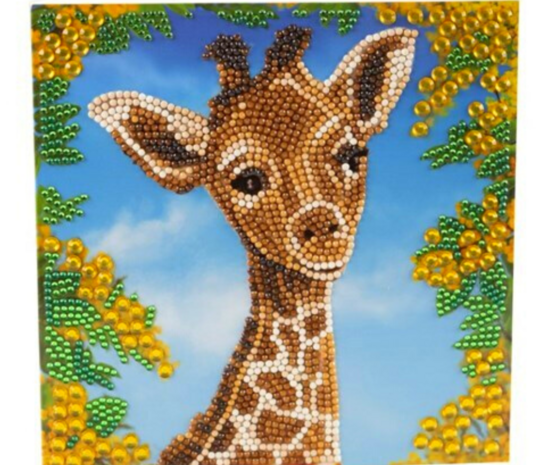 Crystal Card kit diamond painting Baby Giraffe - Martha Bowyer 18 x 18 cm