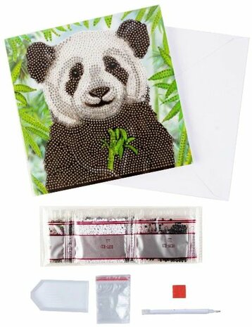 Crystal Card kit diamond painting Baby Panda - Martha Bowyer 18 x 18 cm