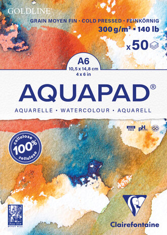 Bloc GOLDLINE AQUAPAD 300g korrel MF A6 50 vel - Wit 