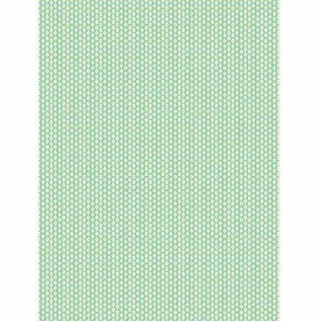 Decopatch papier retro ruitjespatroon  groen