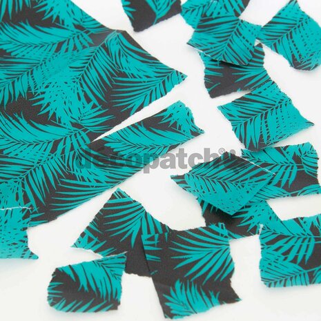 Decoptach papier Palmbladeren groenblauw