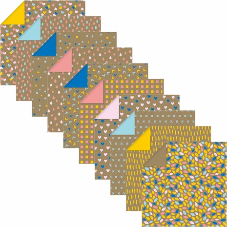 Origami papier Kraft Color, 60 vel 70g 15 x 15 cm - met motief