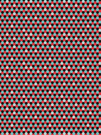 Decopatch papier rood zeshoekjes retro