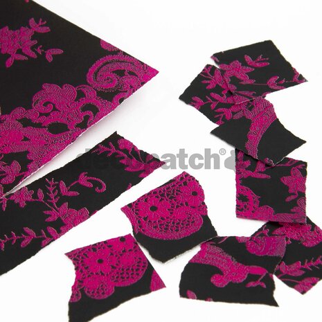 Decopatch papier roze/zwart barok 