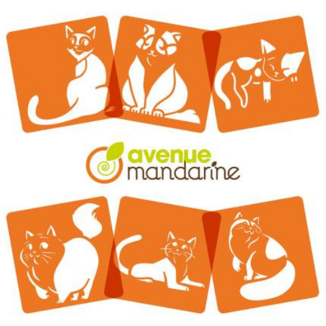 Set van 6 sjablonen - Katten