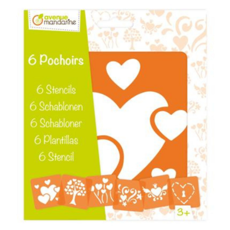 Set van 6 Sjablonen – Hart