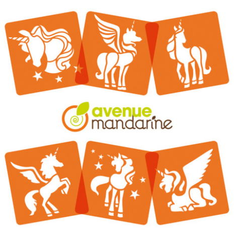 Set van 6 sjablonen - Unicorns
