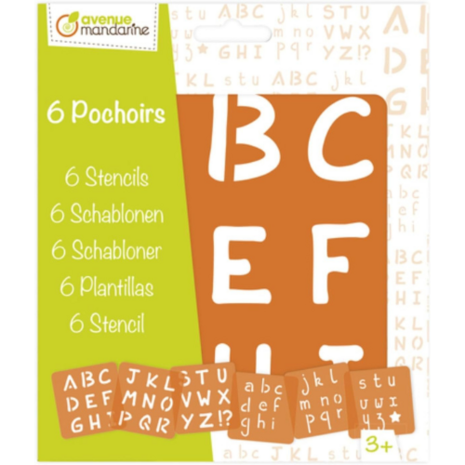 Set van 6 sjablonen - Alfabet