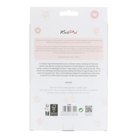 KnitPro Zing haaknaaldenset Grande – 12-delig