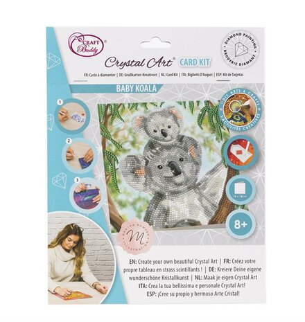 Crystal Card kit diamond painting Baby Koala - Martha Bowyer 18 x 18 cm
