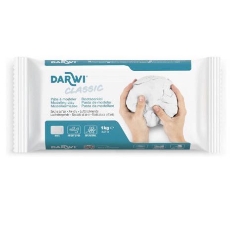DARWI blok witte boetseerklei CLASSIC - Wit