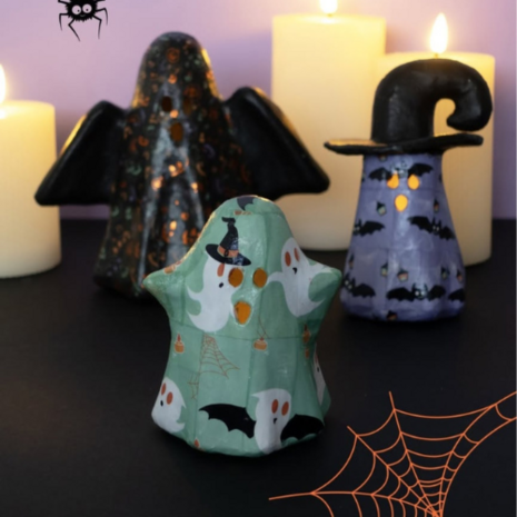 Set Texture Decopatch papier Halloween Spookjes hotfoil Limited Edition 
