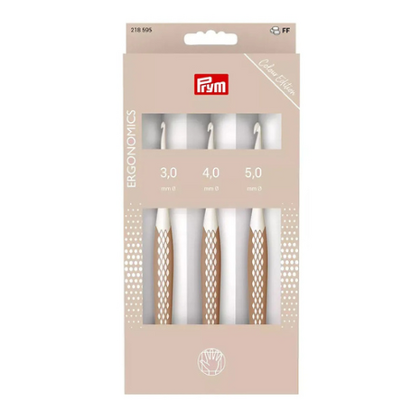 Prym Ergonomics wolhaaknaalden set taupe 3.00–5.00 mm
