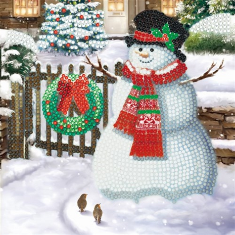 Crystal Card Kit &reg; Winter Smiling Snowman (18x18cm/partial)