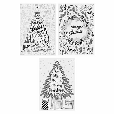 Window Chalk Art Templates 3-delig Classical Christmas FSC Mix