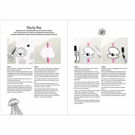 Window Chalk Art Templates 3-delig Mermaid FSC Mix