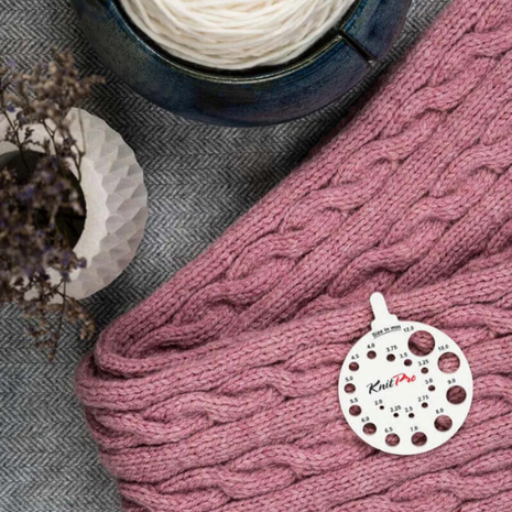 KnitPro breinaaldmeter rond ecru