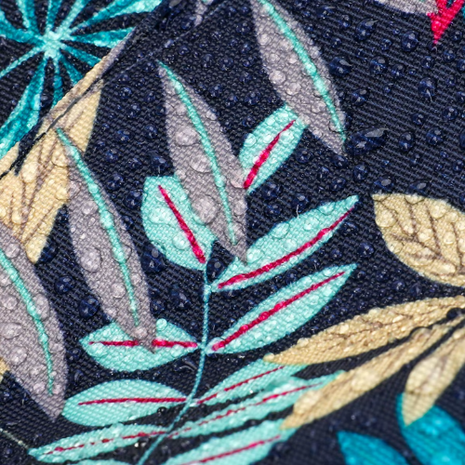 Opbergtas garentas draagbare tas haken breien rechthoekig leaves blauw  38 cm.