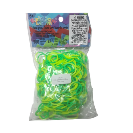 Rainbow Loom 2 colour green - yellow 300 stuks