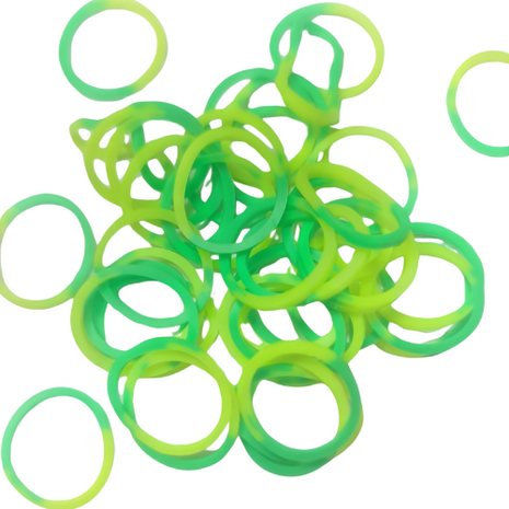 Rainbow Loom 2 colour green - yellow 300 stuks