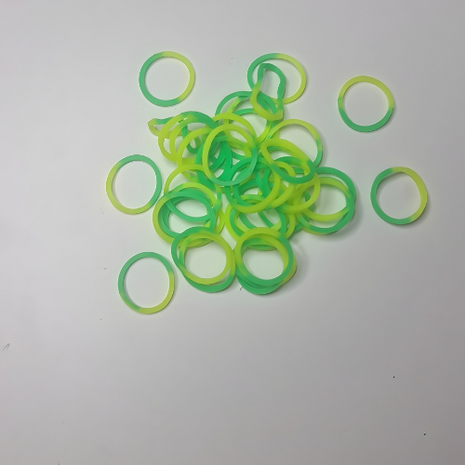 Rainbow Loom 2 colour green - yellow 300 stuks