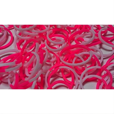 Rainbow Loom 2 Colours Pink - White 300 stuks