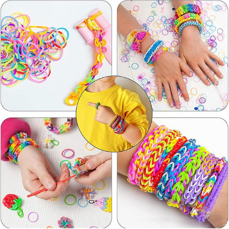 Rainbow Loom 2 colour green - white 300 stuks