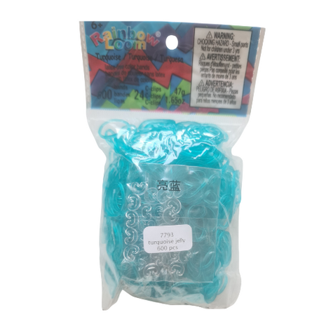 Rainbow Loom turquoise jelly 600 stuks
