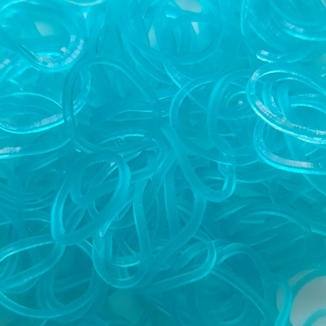 Rainbow Loom turquoise jelly 600 stuks