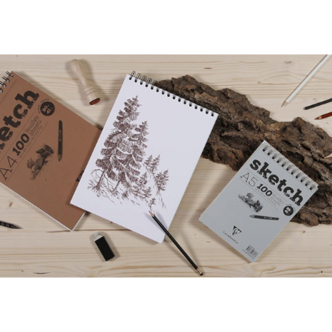 Sketch tekenblok schetsblok A5 wit &ndash; 100 vel