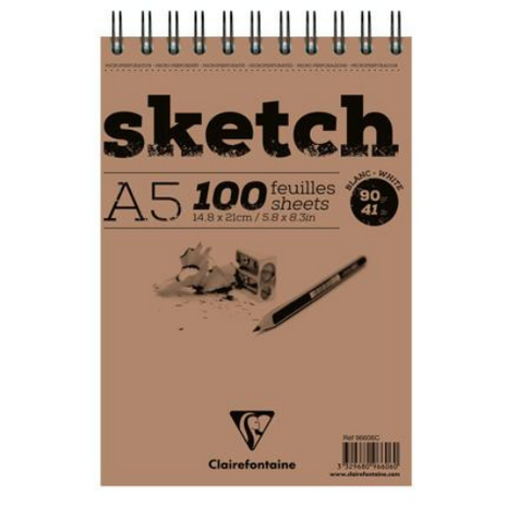 Sketch tekenblok schetsblok A5 wit &ndash; 100 vel