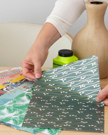 Decopatch Papier Set Vrijheid Donkergroen Hotfoil | 3 vellen