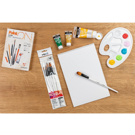 Darwi For You Verfkwasten &ndash; 5 Medium Decoratiepenselen | Schuin, Plat, Kattentong, Lijn & Lang Plat
