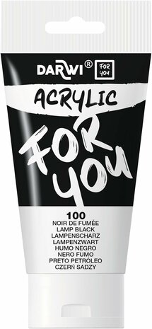 Darwi For You acrylverf 75 ml in tube lampenzwart
