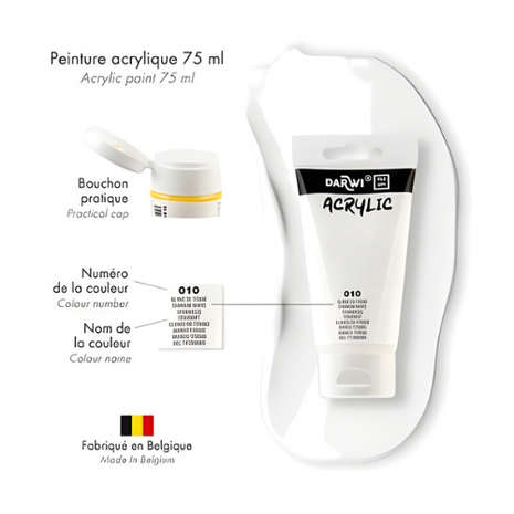 Darwi For You Acrylverf 75 ml in tube titaniumwit