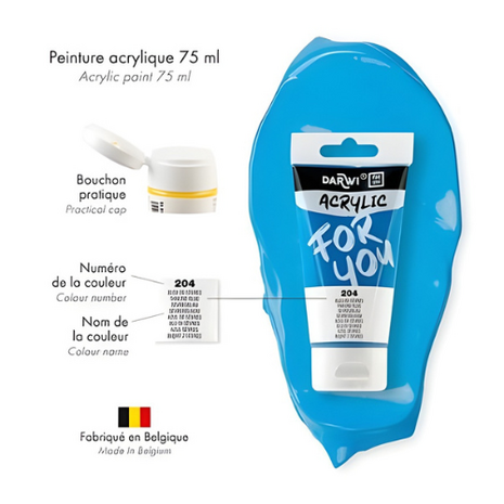 Darwi For You acrylverf 75 ml in tube sevres blauw