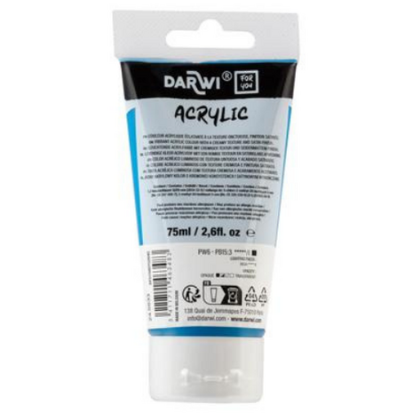 Darwi For You acrylverf 75 ml in tube sevres blauw
