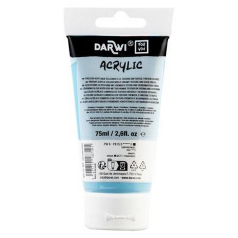 Darwi For You acrylverf 75 ml in tube licht azuurblauw