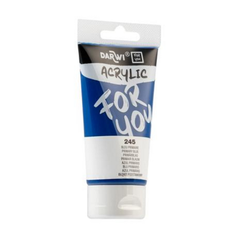 Darwi For You acrylverf 75 ml in tube primair blauw