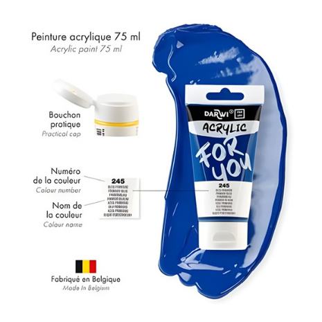 Darwi For You acrylverf 75 ml in tube primair blauw