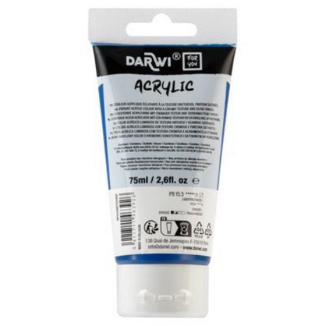 Darwi For You acrylverf 75 ml in tube primair blauw