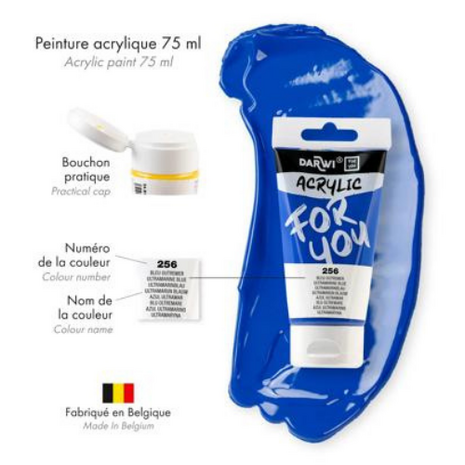 Darwi For You acrylverf 75 ml in tube ultramarijn blauw