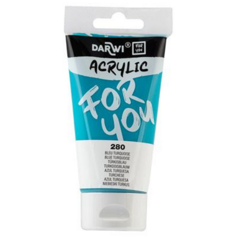 Darwi For You acrylverf 75 ml in tube turquoise blauw