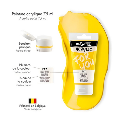 Darwi For You acrylverf 75 ml in tube primair geel