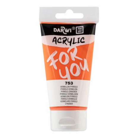 Darwi For You acrylverf 75 ml in tube pyrrolo vermiljoen