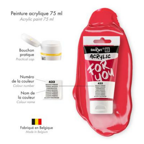 Darwi For You acrylverf 75 ml in tube primair magenta