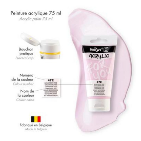 Darwi For You acrylverf 75 ml in tube quinacridone roze