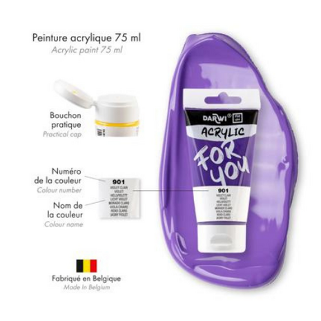 Darwi For You acrylverf 75 ml in tube licht violet
