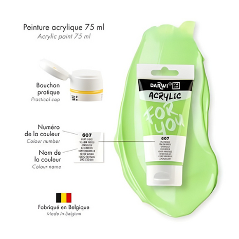 Darwi For You acrylverf 75 ml in tube geelgroen
