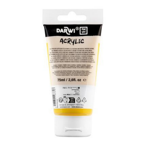 Darwi For You acrylverf 75 ml in tube medium titaangeel